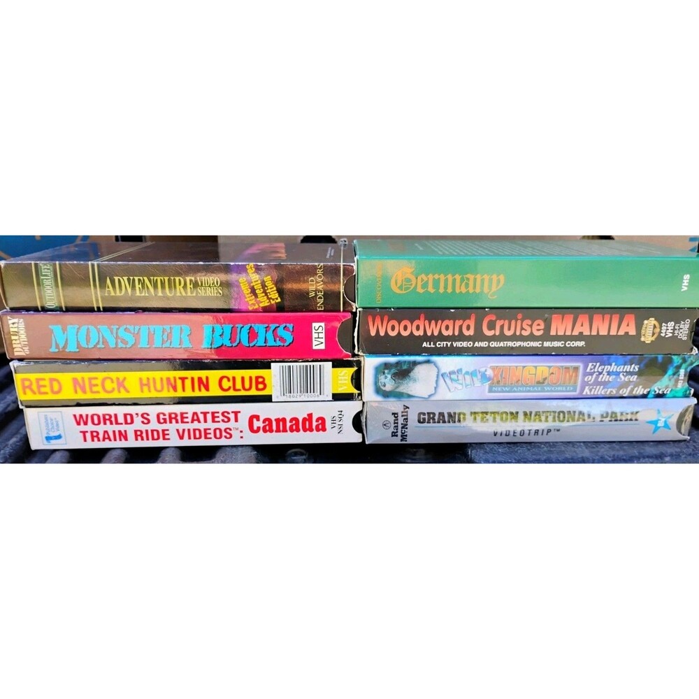 Lot of 8 Special Interest VHS Tapes Monster Trucks Woodward Cruise Trains UNTEST